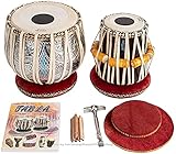 KRISHA KRAFTS Musicals Designer Tabla Schlagzeug Set 4,5 kg Kupfer Bayan, Finest Dayan mit gepolsterter Tasche, Buch, Hammer, Kissen & Bezug (PDI-FI)
