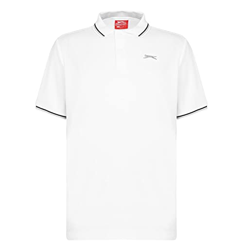 Slazenger Tipped Herren Polo Poloshirt T Shirt Kurzarm Classic Fit Tee Top XXXL