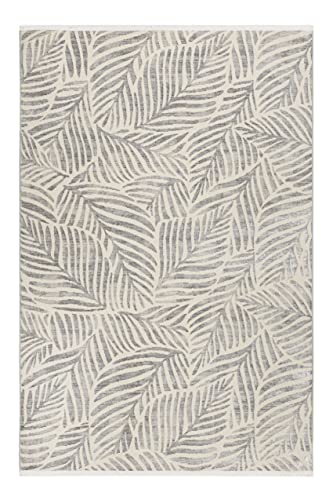wecon home Moderner Esprit Kurzflor Teppich für Wohnzimmer, Schlafzimmer und Kinderzimmer - Victoria (160 x 225 cm, grau meliert)