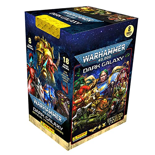 Panini Warhammer 40.000 Dark Galaxy Karten - Sammelkarten Trading Cards (2023) - 1 Display (18 Booster) im Bundle mit 10 STRONCARD Hüllen