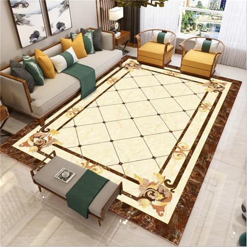 AU-OZNER Teppich modern Design Gelber Teppich, geruchsfreier, verschleißfester, schalldichter und kältebeständiger Teppichkinderzimmerteppich,Gelb,180x200cm