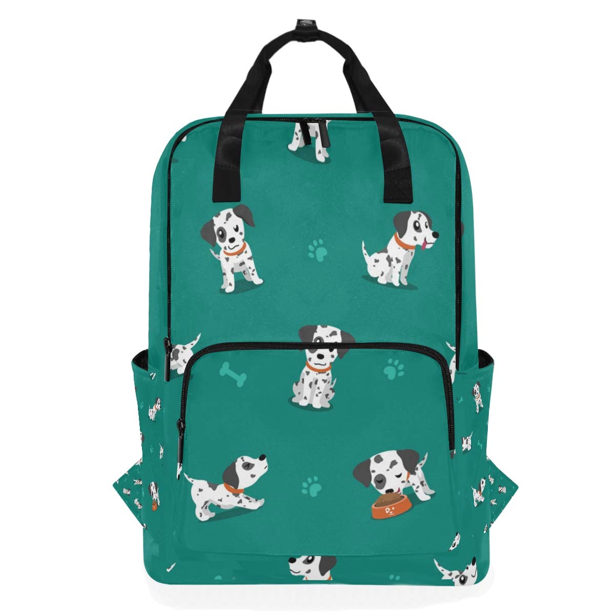 Lässiger Reiserucksack, Schulrucksack für Damen, große Wickeltasche, Rucksack, Büchertasche für College, passend für 14-Zoll-Laptoprucksack (Cartoon-Dalmatiner-Hund), Muster, L