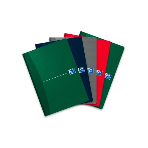OXFORD 100103389 Broschiertes Buch Essentials 5er Pack mit 4 Farben A5 kariert 96 Blatt Soft Cover