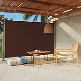 JKYOU Seitenmarkise Terrassenmarkise ausziehbar 200x300 cm braun mit den Maßen 200 x (0-300) cm (HxB)