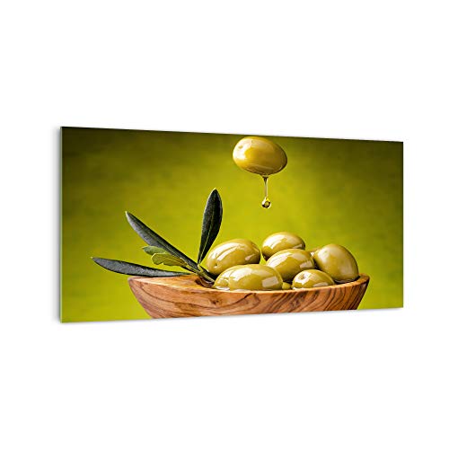 DekoGlas Küchenrückwand 'Olive mit Öl' in div. Größen, Glas-Rückwand, Wandpaneele, Spritzschutz & Fliesenspiegel