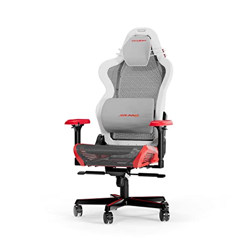 DXRacer (das Orginal) Air R1S Gaming Stuhl, Mesh, Weiß-Rot-Schwarz-Grau, 200 cm