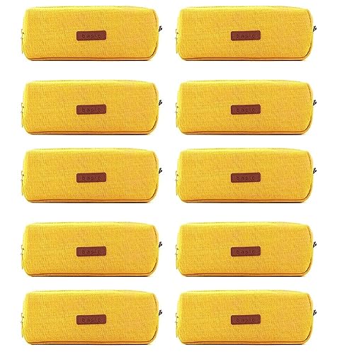 Sadkyer 10 Stück Wickeltasche Kosmetiktasche Büro Schreibwaren Aufbewahrungstasche Geeignet für Jugendschulen Ingwer Gelb, Ginger Yellow