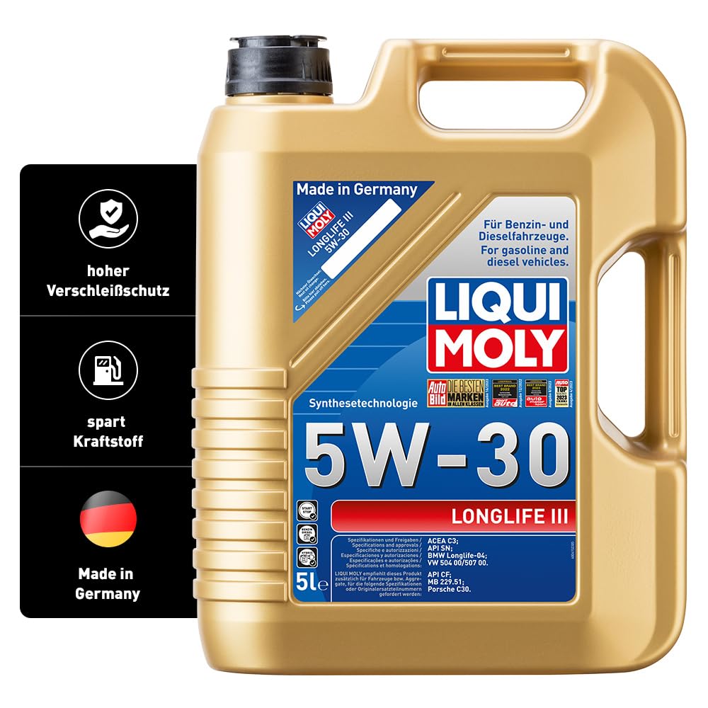 LIQUI MOLY Longlife III 5W-30 | 5 L | Synthesetechnologie Motoröl | Art.-Nr.: 20647