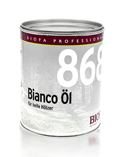 BIOFA | Bianco Öl | 8683 | Hartöl hell | Parkettöl | Holzbodenöl | Eiche | Ahorn | Nadelhölzer (1 Liter)