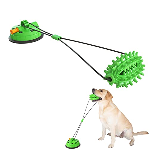 Stronrive Interaktives Hundespielzeug gegen Langeweile - Quietschendes Hundespielzeug mit Saugnapf und Beißkugel,Tauziehen Welpenspielzeug für Bewegung, Allzweck-Spielzeug für Haustiere