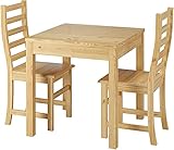 Erst-Holz Essecke mit Tisch und 2 Stühle Tischgruppe Kiefer Natur Massivholz 90.70-50 A -Set 21