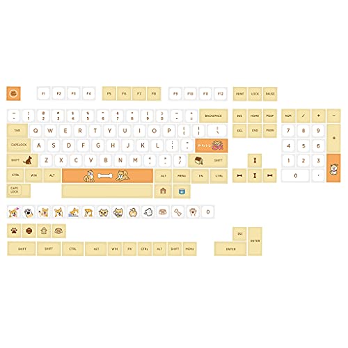 YUYAN Mechanische Tastatur-Kappen Shiba Inu Thema QX Profil 139 Tasten kompatibel Cherry MX Kailh Gateron Switches