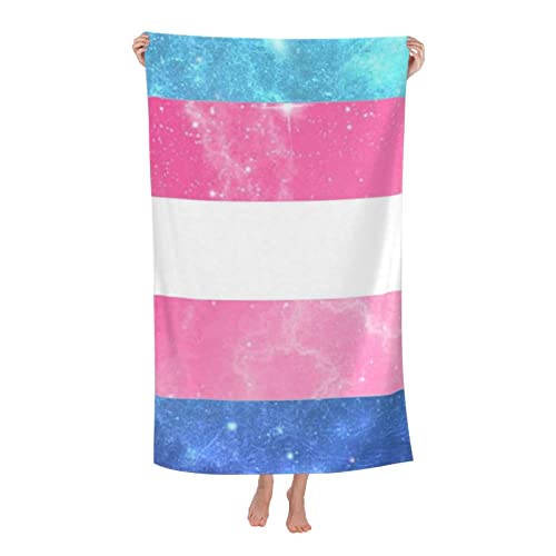 AOOEDM Trans Flag LGBTQ Badetücher, Pride Strandtuch, schnell trocknende Badetücher, weiches Badetuch zum Schwimmen, Camping, Hotel, Sportbad