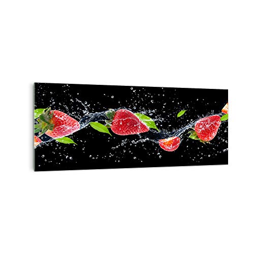 DekoGlas Küchenrückwand 'Erdbeer in Wasser' in div. Größen, Glas-Rückwand, Wandpaneele, Spritzschutz & Fliesenspiegel