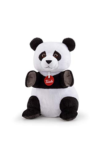 Trudi Puppets 29827 Handpuppe Panda ca. 24cm (Größe S), Stofftier aus hochwertigen Materialien, liebevolle Details, sehr flauschig und weich, waschbar, Kuscheltier und Puppe für Kinder, Schwarz / Weiß