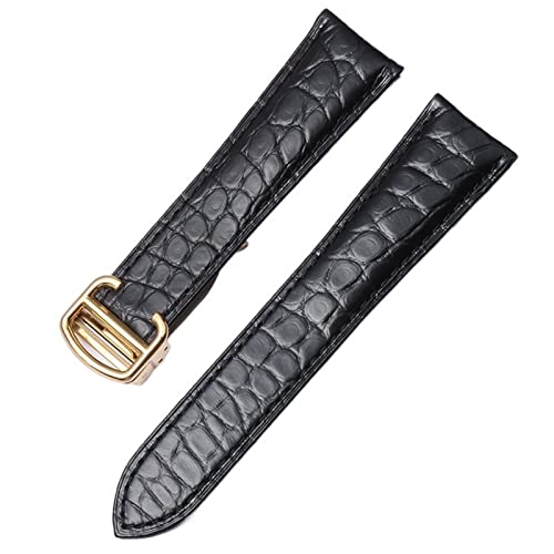 vkeid FKIMKF Alligator-Uhrenarmband aus echtem Leder für Cartier Solo Tank London Calibo Leder-Uhrenarmband für Herren und Damen, 16 mm, 18 mm, 20 mm, 22 mm