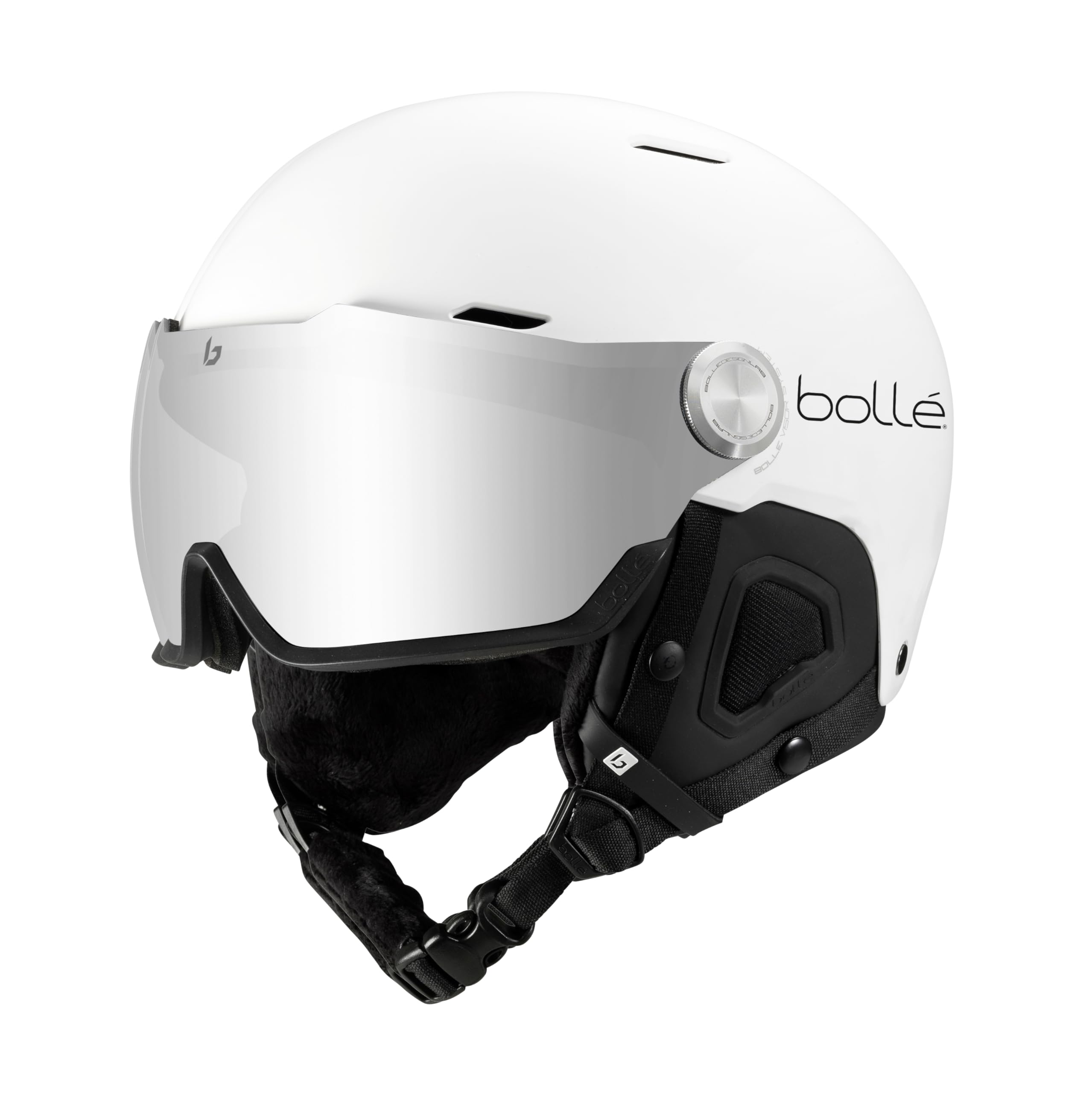 bollé Might Visor Skihelm - Photochromic Silver Mirror Cat 1-2 (Weiß-Matt, M)