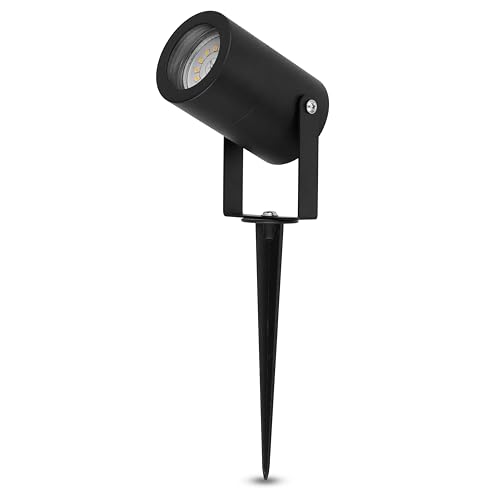 REV LUMUS 440 Gartenstrahler mit Erdspieß, Gartenbeleuchtung, Gartenlampe, Außenlampe, LED Strahler außen, IP44, schwarz