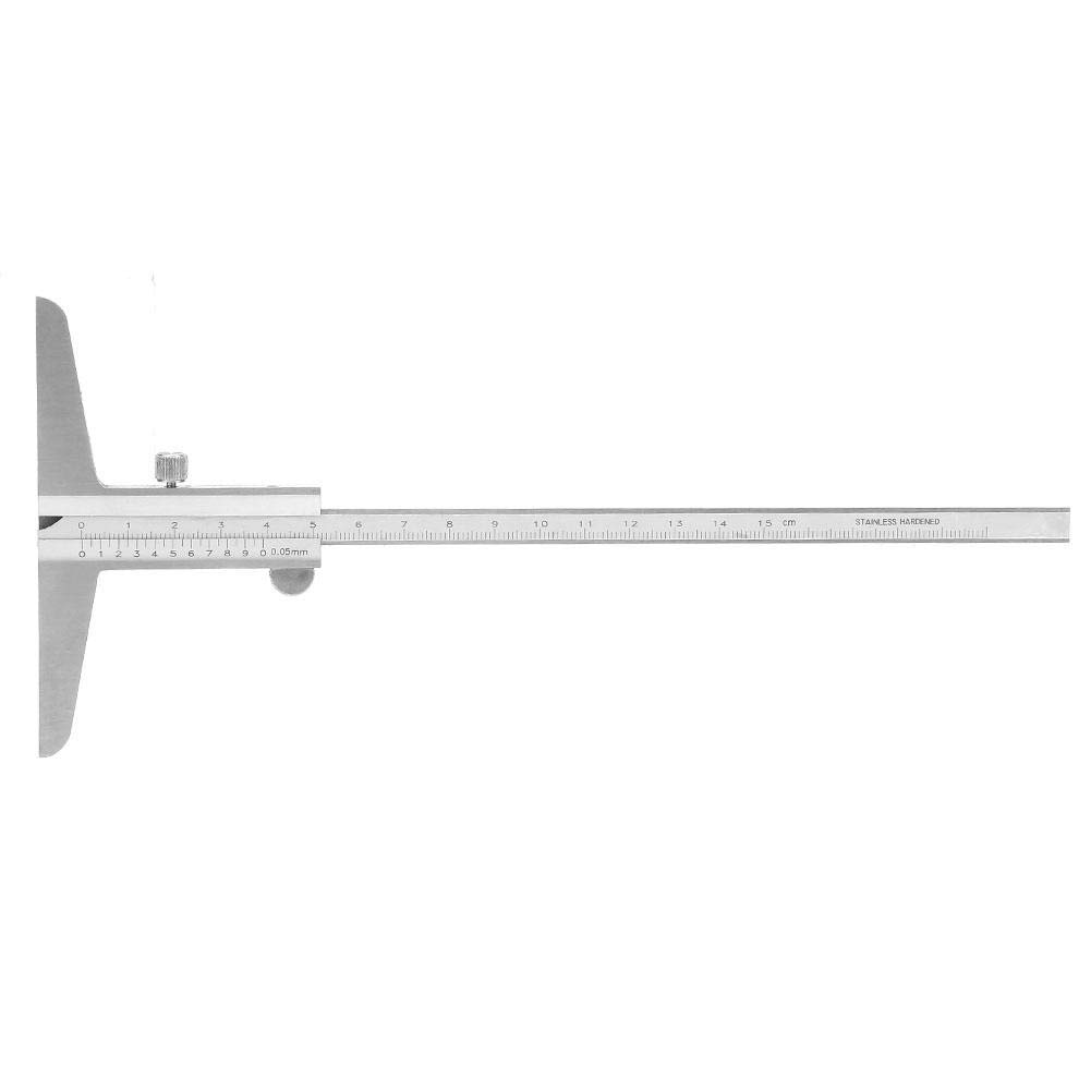 Edelstahl-Gesamttiefe Messschieber Tiefenmesser Hochpräziser Edelstahltiefe Messschieber für den Maschinenprozess(0-150mm)