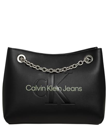 Calvin Klein Jeans Damen Sculpted Shoulder Bag24 Mono Bags, Schwarz/Sharp Green, One Size, Schwarz/scharfgrün, Einheitsgröße, Casual