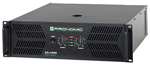 Pronomic XA-1400 Endstufe - Stereo-Leistungsverstärker mit 2x 3000 Watt an 2 Ohm - Lüfter automatisch gesteuert - 2 x XLR Eingang 2 x XLR parallel Ausgang und Schutzschaltungen - Schaltungstype H