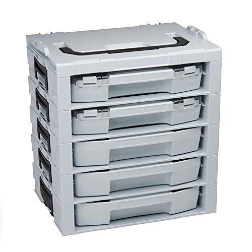 Bosch Sortimo L-BOXX i-Rack 5 fach | bestückt mit i-BOXX und Schublade | Instboxenset C3 und B3