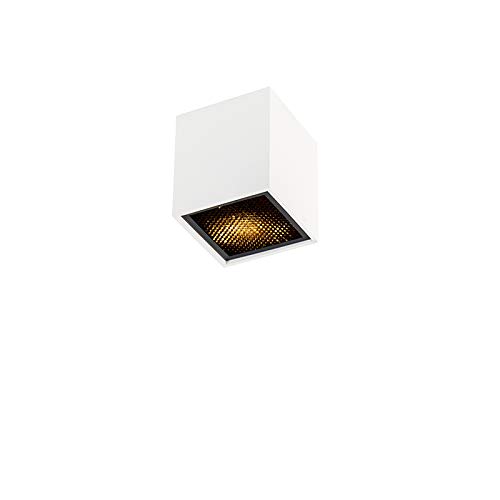 QAZQA - Design Spot I Spotlight I Deckenspot I Deckenstrahler I Strahler I Lampe I Leuchte weiß - Qubo Honey I Wohnzimmer I Schlafzimmer I Küche - Aluminium Quadratisch - LED geeignet GU10