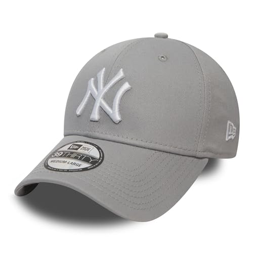 New Era Herren Baseball Cap Mütze M/LB Basic NY Yankees 39Thirty Stretch Back, Grey/White, S/M, 10298279
