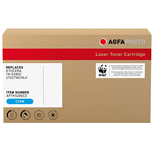 AgfaPhoto Laser Toner ersetzt Kyocera TK-5280C; 1T02TWCNL0, 11000 Seiten, Cyan-blau (für die Verwendung in Kyocera Ecosys P6235)