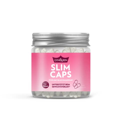 GymQueen Slim Caps 120 Kapseln, mit Glucomannan gegen Hungergefühl, unterstützend beim Gewichtsverlust, vegan, ohne Süßungsmittel