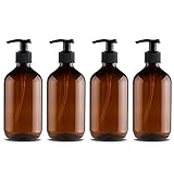 Neborn 4 Stück 500 ml Seifenspender, nachfüllbare Pumpflaschen zum Spenden von Lotionen oder Shampoo 500ML A