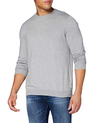 Wrangler Mens Crew Knit Pullover Sweater, Grey Mel, XL