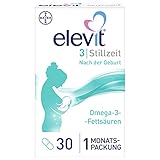 Elevit 3 - Nährstoffversorgung von Mutter und Kind ab der Stillzeit - Nahrungsergänzungsmittel mit Omega-3-Fettsäuren, Vitaminen und Mineralstoffen - 1 x 30 Kapseln