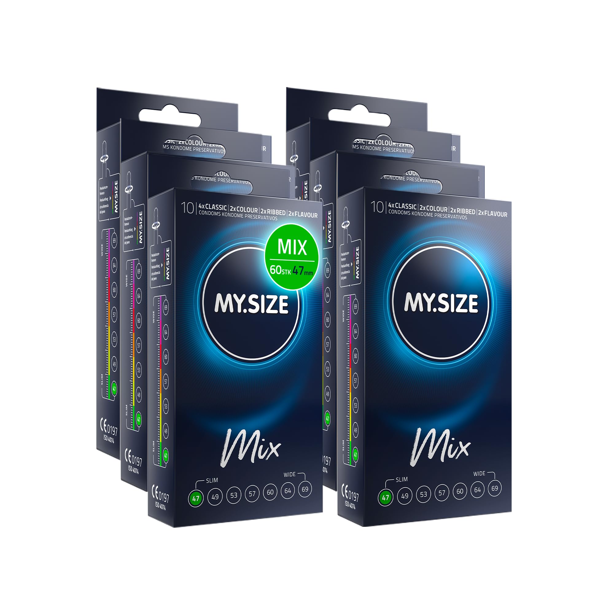 My.Size Mix Kondome Größe 1, 47 mm, Vorteilspackung, Inhalt 60 Stück