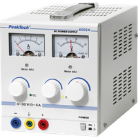 PeakTech 1-Kanal, Analog-Anzeige - Linear-Geregeltes DC Labornetzgerät - 0-30V / 0-5A mit Sicherheitstrafo, 1 Stück, P 6015 A