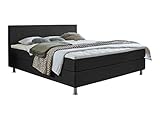 ATLANTIC home collection Edison Boxbett inklusive Rost und H3 Federkernmatratze, Anthrazit, 160 x 200 cm