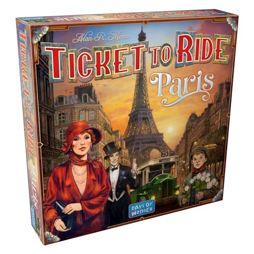 Zug um Zug Paris Brettspiel – Strategiespiel zum Bahnaufbau mit detaillierten Pariser Bussen, lustiges Familienspiel für Kinder & Erwachsene, ab 8 Jahren, 2–4 Spieler, 10–15 Minuten Spielzeit,