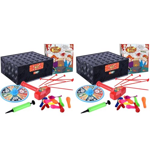 Balloon Blast Box Game,Balloon Pop Game, Tricky Balloon Desktop Board Games, Explos ion Box Balloon Game, Blast Box Spiel Luftballon Für Bankett, Klassenaktivitäten, Geburtstagsfeier (2 Set)