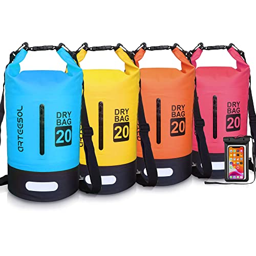 arteesol Dry Bag - 5L 10L 20L 37L Waterproof trockener Beutel/Sack wasserdichte Tasche mit Langem justierbarem Bügel für Kayaking Boots-Ausflug Kanu/Fischen/Rafting/Schwimmen/Snowboarding