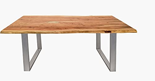 Sit Möbel Tisch, 100% Platte Akazie, Gestell Stahl, Bunt, 140 x 80 cm
