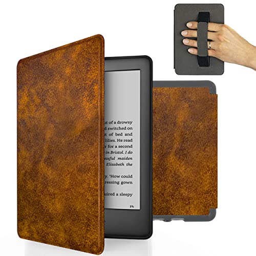 MyGadget Kunstleder Hülle für Amazon Kindle Paperwhite 10.Generation (Modell 2019 - J9G29R - 6 Zoll) mit Handschlaufe & Auto Sleep/Wake Funktion in Braun
