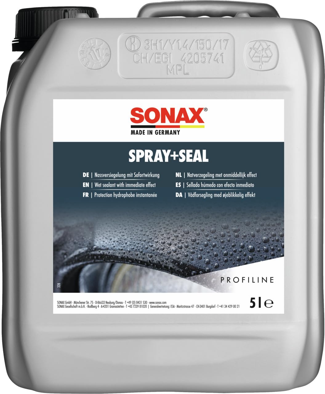 SONAX PROFILINE Spray+Seal (5 Liter) gebrauchsfertige Nassversiegelung mit sofortigem wasser- & schmutzabweisenden Effekt | Art-Nr. 02435000