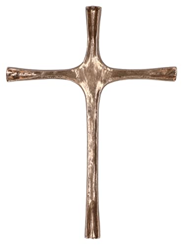Butzon & Bercker Kunstvolles Wand-Kreuz aus Bronze, Maße 16 x 22 x 1,4 cm