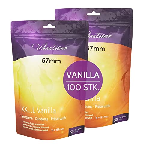 AMOR Vibratissimo 57mm Markenkondome XXL-Kondome, 100 Stück, naturfarben