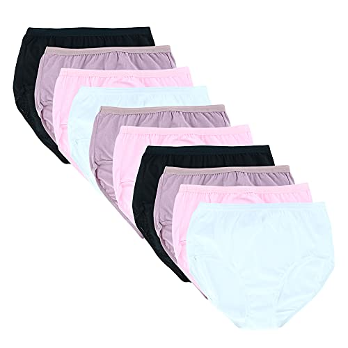 Fruit of the Loom Damen Underwear Cotton Brief Panty Multipack Unterhose, Baumwollkörper, Sortiert, 10 Stück, Large