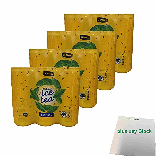 Jumbo Sparkling Ice Tea zuckerfrei (24x0,25l Dose) + usy Block