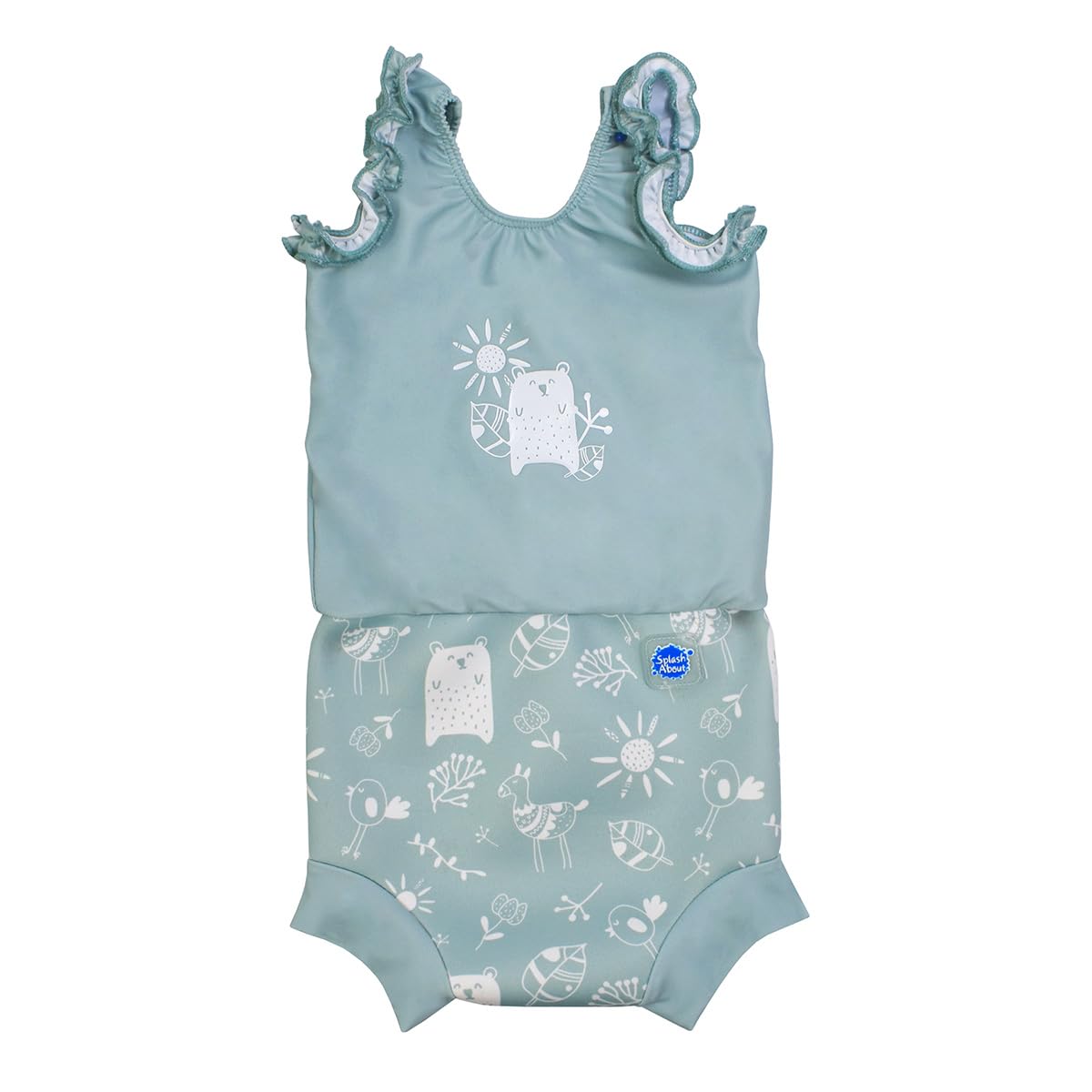 Splash About Baby-Mädchen Happy Nappy Costume One Piece Swimsuit, Sunny Bear, 2-3 Year