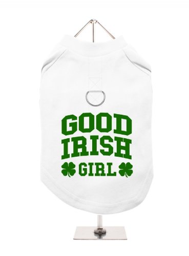 UrbanPup 'Good Irish Girl&quot Hunde T-Shirt (weiß/grün)