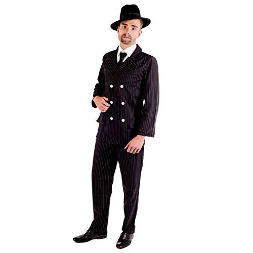 Fun Shack Schwarzes Gangster Kostüm für Herren, 20er Jahre Anzug - M
