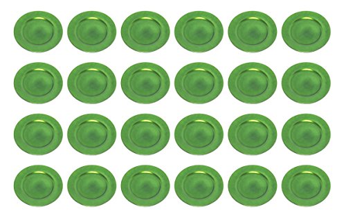 Platzteller Dekoteller Ø 33 cm grün Set in wiederverwendbarem Kunststoff